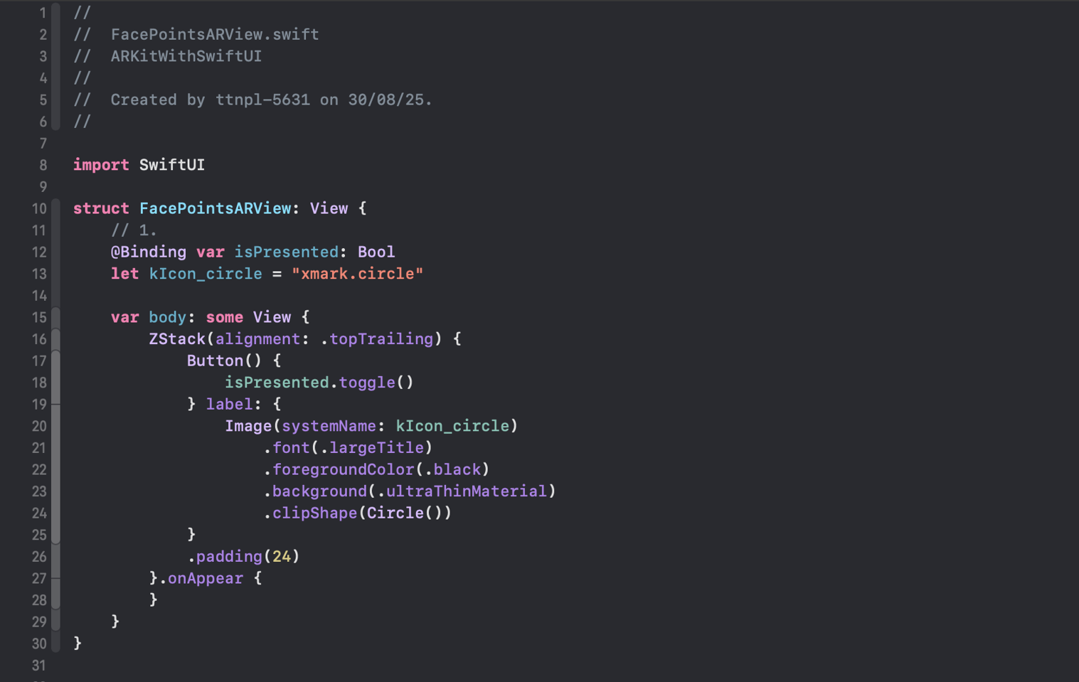 Face point code file