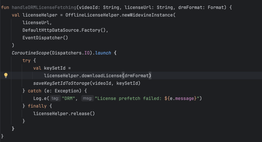 Offline caching of DRM license keys