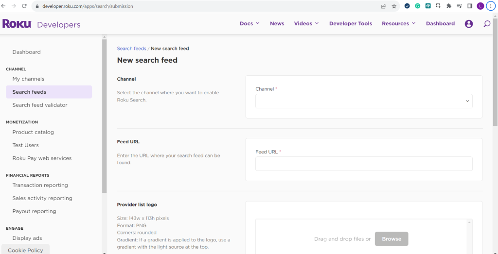 Roku Search Feed