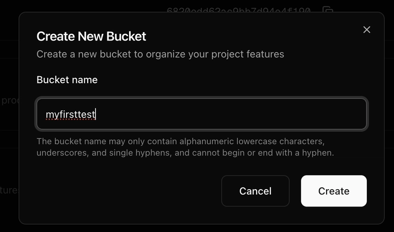 details to create your new bucket