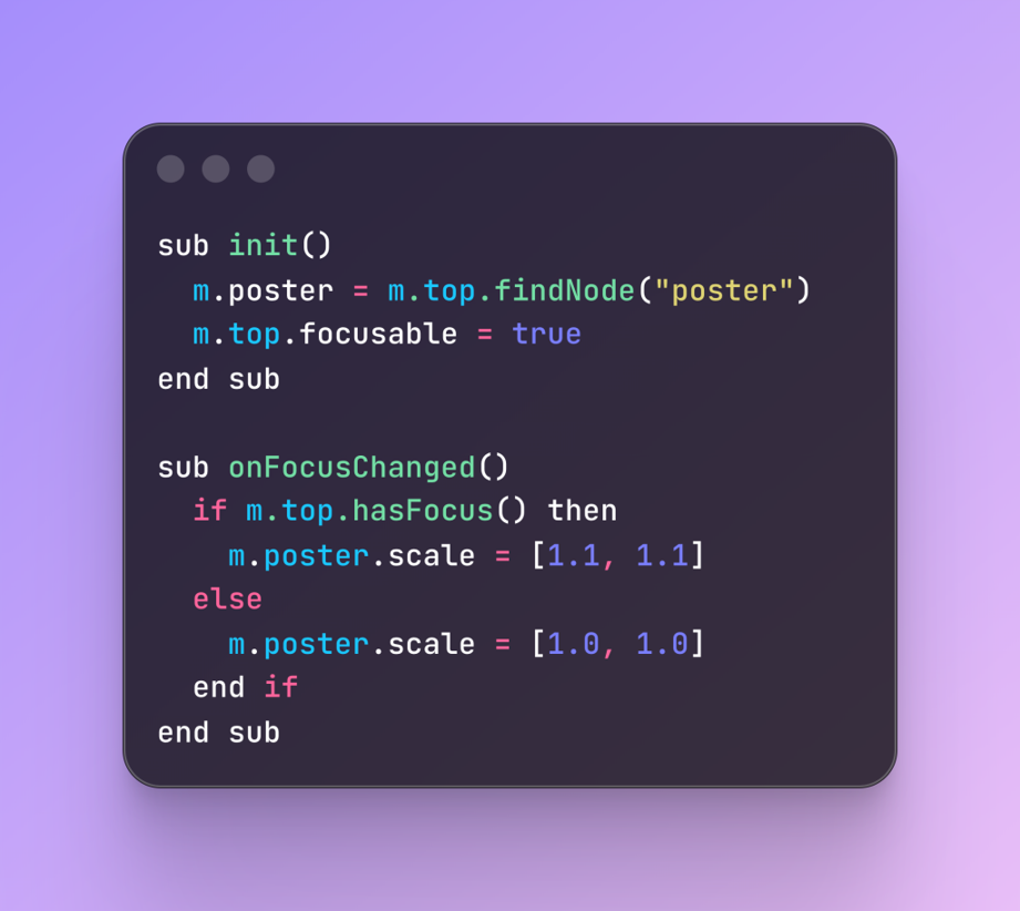BrightScript Focus Handling